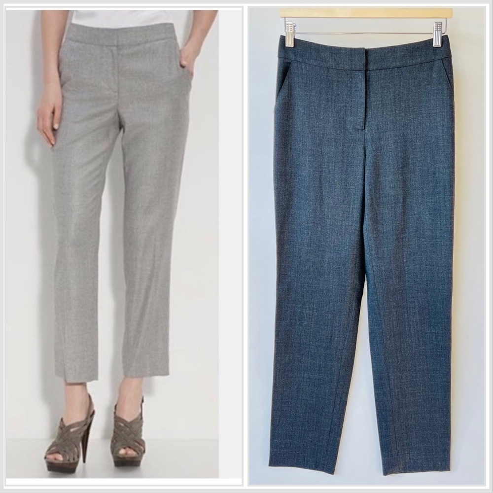 St. John Emma dark gray straight legs crop pants, Size 4